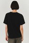 Black V-Neck Cotton Regular Knitted T-Shirt with Embroidery Detail - 3