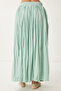 Wrinkle Effect Flared Woven Skirt Green Lus0123 - 6