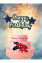 Spider-Man Themed Happy Birthday Cake Decoration with Stick
