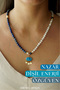 Sumerian Eye Evil Eye Necklace – Natural Stone Necklace (Moonstone • Lapis Lazuli)