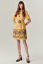 Shirt Collar Belted Skirt Ends Pattern Cotton Above Knee Dress