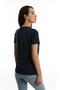 Women's Crew Neck Printed Basic T-Shirt Navy Blue - 4