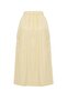 Elastic Waist Pocket Detailed Lyocell Yellow Midi Length Skirt - 7
