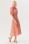 Red Striped Midi Shirt Dress with Tie-Up Detail at Waist - 2