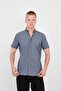 Short Sleeve Flexible Cotton Slim Fit Men's Shirt - 2