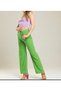 2020 Women's Lycra-Free Palazzo Jeans Denim Trousers - Light Green - 2
