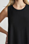 Women's Black Front Lined Sleeveless Slim Fit Casual Stylish Chiffon Blouse - 4