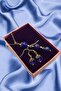 Lapis Lazuli Beaded Gold Color Dangle Earring and Necklace Set - Natural Stone Jewelry Set - 3