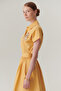Shirt Collar Short Sleeve Stone Embroidered Cotton Regular Fit Camel Shirt - 2