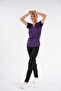 Purple Dr.Greys Model Lycra Nurse Doctor Uniform Scrubs Single Top Unisex Bat Sleeve - 3