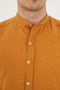 Short Sleeve Judge Collar 100% Cotton Linen Textured Slim Fit Shirt - 3