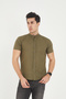Short Sleeve Judge Collar 100% Cotton Linen Textured Slim Fit Shirt