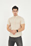 Short Sleeve Judge Collar 100% Cotton Linen Textured Slim Fit Shirt - 2