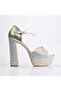 4228 Platform Heeled Stone Shoes