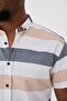 Short Sleeve Striped Oxford Men's Shirt - 4