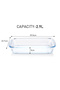 Rectangular Glass Oven Dish - 2.9 L Borosilicate Bakeware for Baking and Roasting, Microwave Dishwasher and Freezer Safe - 7
