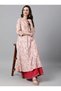 Premium cotton occasion / casual kurti - Beige printed kurti / kurta for women - IDH00090
