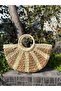 Camel Beige Straw Bag 25X40 cm Cnt1055 - 2
