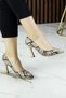 Jatqılı Exclusive Skin Snake Goblet Heeled Shoes