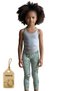 Girl's Green Floral Design Seasonal/Summer Comfortable Lycra Cotton Anti-Sweat Long Leggings - 3