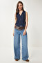 Navy Blue V-Neck Woven Vest - Lgp0007 - 2