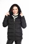 Women's Black Hooded Lined Waterproof Wind Resistant Fiber Filled Puffer Jacket Coat Parka - 3