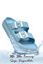 Double Buckle Lightweight Eva Summer Beach Slippers Pool Slippers Sink Slippers Baby Blue - 2