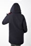 Women's Navy Blue Fleece Lined Waterproof and Windproof Hooded Regular Fit Winter Coat & Jacket & Parka - 4