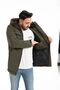 Men's Khaki Fleece Fur Water and Windproof Hooded Winter Coat & Coat & Parka - 2
