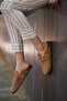 Women's Genuine Leather Eva Sole Closed Front Buckle Sabo Daily Slippers Sumpa Camel Suede - 6