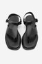 Women's Genuine Leather Flip Flops Daily Sandals Vomin Black - 7