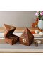 Natural Wooden Incense Burner Pyramid Box Handmade Dhoop Cone, Cup, Stick Compatible Meditation Yoga Special Box - 6