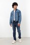 Men's Buttoned Regular Fit Jean Jacket Blue - 3