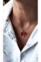 Colorful Stone Steel Necklace with Cloud Lightning Figure - 2