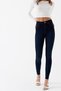 Dark Blue Women's Power Lycra Skinny Jeans Skinny Leg Jeans - 5