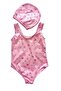 Girl's Diver Fabric Character Printed Beach Clothing Swimsuit Cap Set - 5