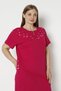 Women's Plus Size Cotton Lycra Zipper Dress / Fuchsia - - B 7564 - 5