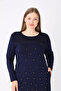 Women's Plus Size Lycra Viscose Fabric Embroidered Long Sleeve Dress 5980 - 4