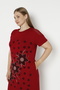 Women's Plus Size Lycra Viscose Fabric Dress / Cherry 5858 - 7