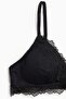 Padded soft microfibre and lace bra - 2