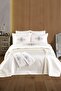 Tivoli Embossed Embroidered Pique Set with Towels 8 Pieces - Diana - Cream - 2