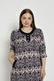 Women's Plus Size Cotton Modal Fabric Dress / Navy - Dusty Rose 5929 - 6