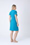Women's Cotton Lycra Zipper Dress / Turquoise 7265 - 7