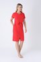 Women's Cotton Lycra Zipper Dress / Red 7265 - 2