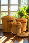 3-Piece Rattan-Lid Potato Onion Vegetable Basket Set, Straw-Look Multi-Purpose Kitchen Vegetable Basket - 6