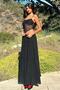 Black Basic Long Pleated Skirt SH159 - 3