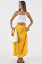 تنورة أساسية طويلة بطيات صفراء - SH159 - 5