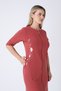 Women's Cotton Lycra Zipper Dress / Tile 7466 - 6