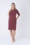 Women's Cotton Lycra Zipper Dress / Plum 7466 - 2