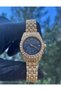 Luxury Metak Cord Women's Wristwatch with Stones - 3
